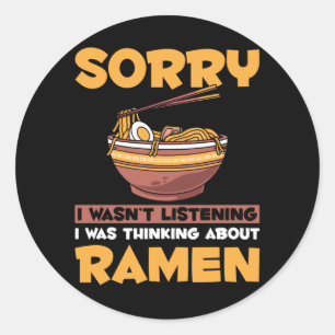 Pegatina Redonda Funny Ramen Lover Japonés Noodles adicto