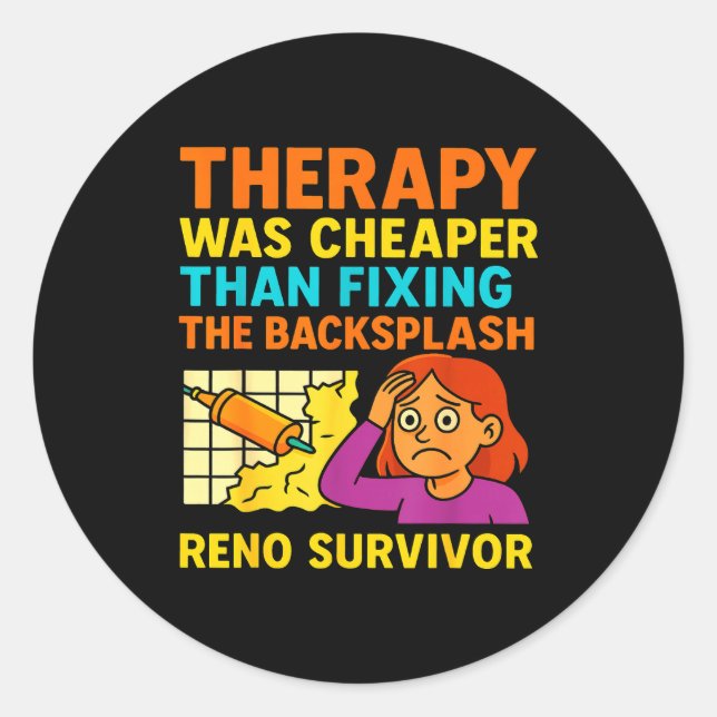 Pegatina Redonda Funny Renovation Remodeling Diy Construction New H (Anverso)