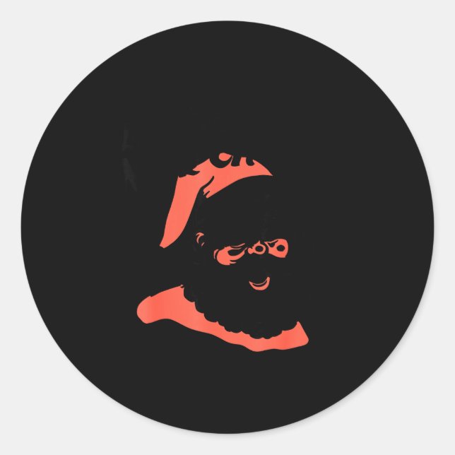 Pegatina Redonda Funny Retro Santa Let's See Some Big Nick Energy C (Anverso)