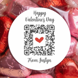 Pegatina Redonda Funny Rick Roll Valentines Party Favor Treat Bag