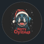 Pegatina Redonda Funny Rottweiler Santa Merry Christmas Rottie Love<br><div class="desc">Divertido Rottweiler Santa Merry Christmas Rottie Avers Pajama 1</div>