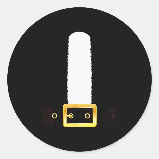 Pegatina Redonda Funny Santa Claus Christmas Eve Morning Suit Belt  (Anverso)