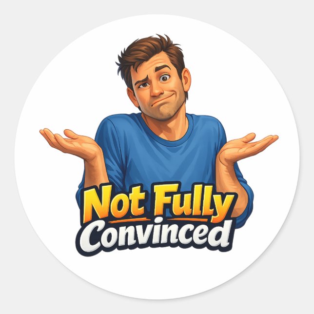 Pegatina Redonda Funny Sarcastic Reaction Artwork – Expressive Styl (Anverso)