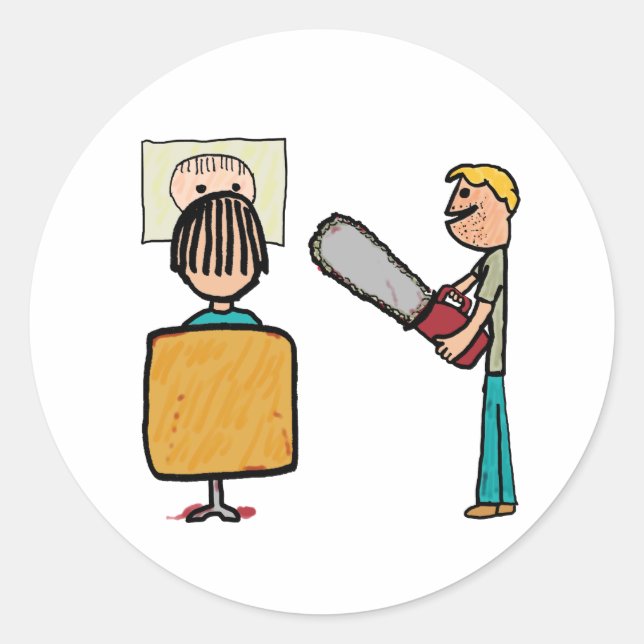 Pegatina Redonda Funny Scary Barber Sweeney Todd (Anverso)