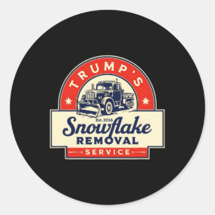 Pegatina Redonda Funny servicio de retiro de copo de nieve de Trump