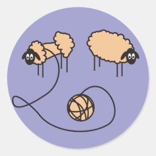 Pegatina Redonda Funny Sheep Template Pegatinas