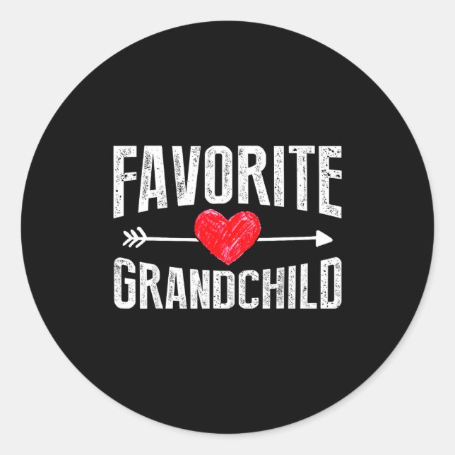 Pegatina Redonda Funny Siled Granhildren Favorite Granhild  (Anverso)