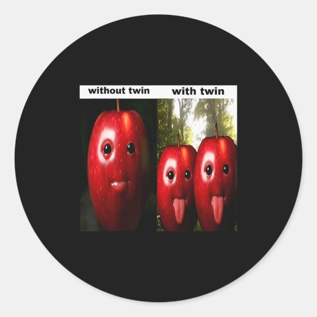 Pegatina Redonda Funny Silly Ai Gen Z Meme Brainrot Humor Twins Bro (Anverso)