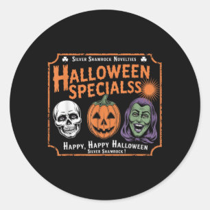 Pegatina Redonda Funny Silver Shamrock Novedades Halloween Especial