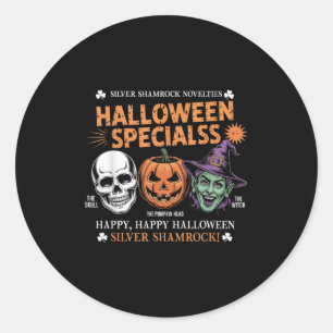 Pegatina Redonda Funny Silver Shamrock Novedades Halloween Especial