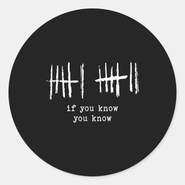 Pegatina Redonda Funny Six Seven 67 Meme Tally Marks 6 7 Numbers  (Anverso)