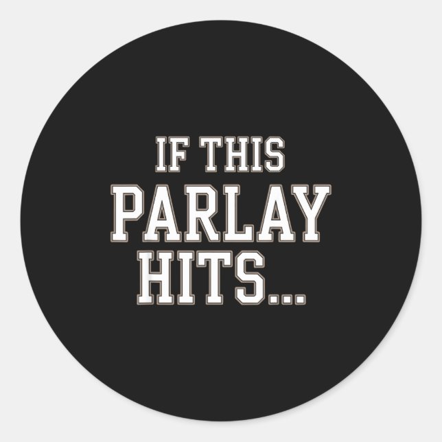 Pegatina Redonda Funny Srts Betting Design For Men Women Srts Gambl (Anverso)