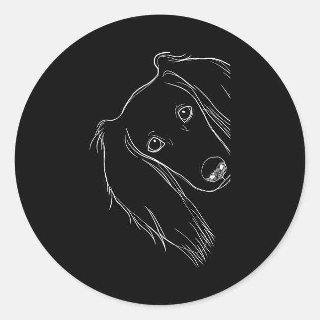 Pegatina Redonda Funny Surprised Dog Saluki  (Anverso)