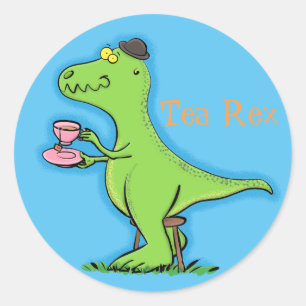 Pegatina Redonda Funny T rex dinosaur personalizado