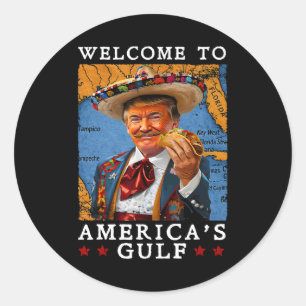 Pegatina Redonda Funny Taco de Trump 2025 en México