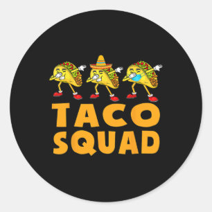 Pegatina Redonda Funny Taco Squad cuece comida mexicana Lover Tee R