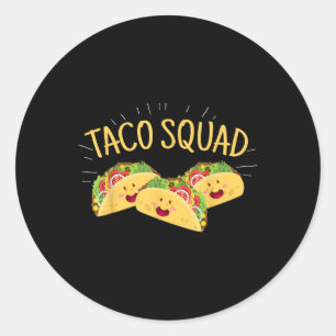 Pegatina Redonda Funny Taco Squad cuece comida mexicana Lover Tee R