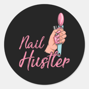 Pegatina Redonda Funny Technician Emlpoyee Manicure Coworker