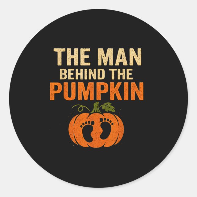 Pegatina Redonda Funny Thanksgiving Pregnancy Reveal Costume For Da (Anverso)