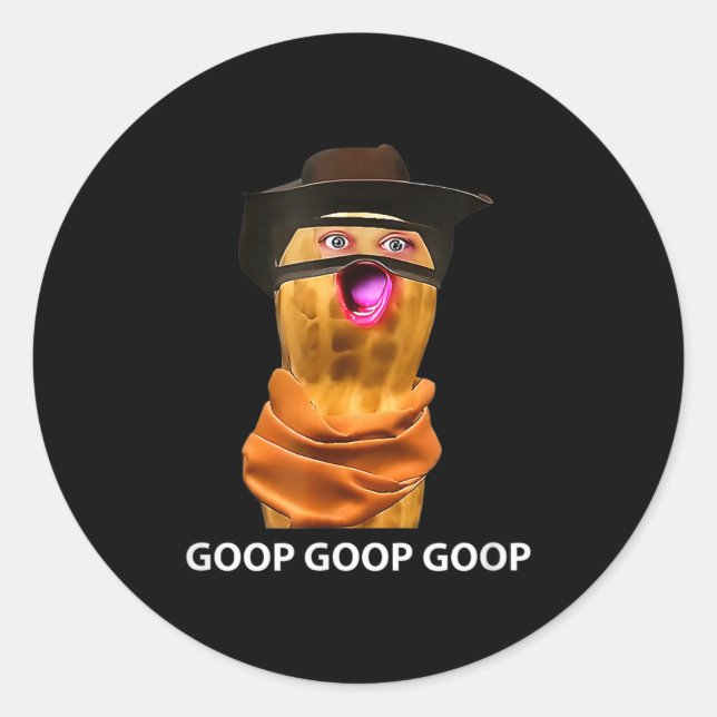 Pegatina Redonda Funny The Burnt Peanut Goop Bungulator Tee  (Anverso)
