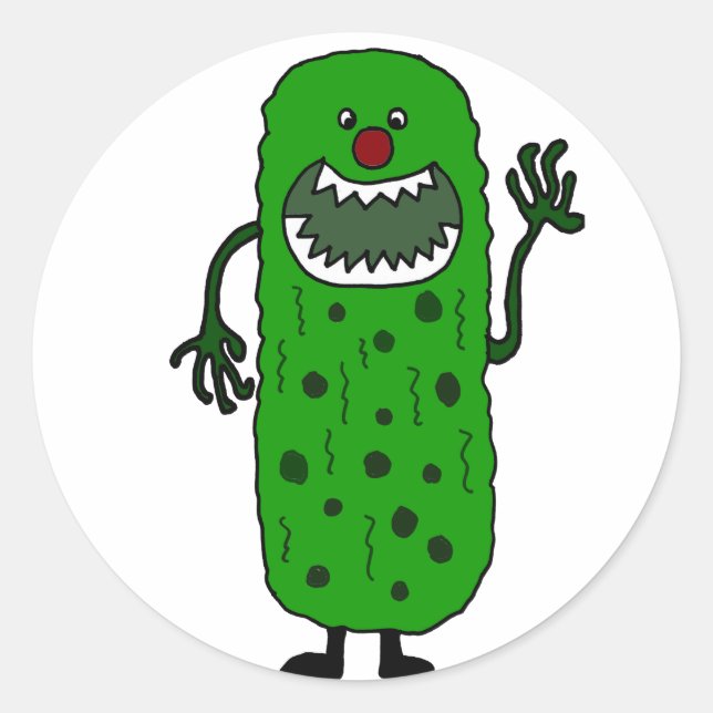 Pegatina Redonda Funny Tickle Monster Personalizado (Anverso)