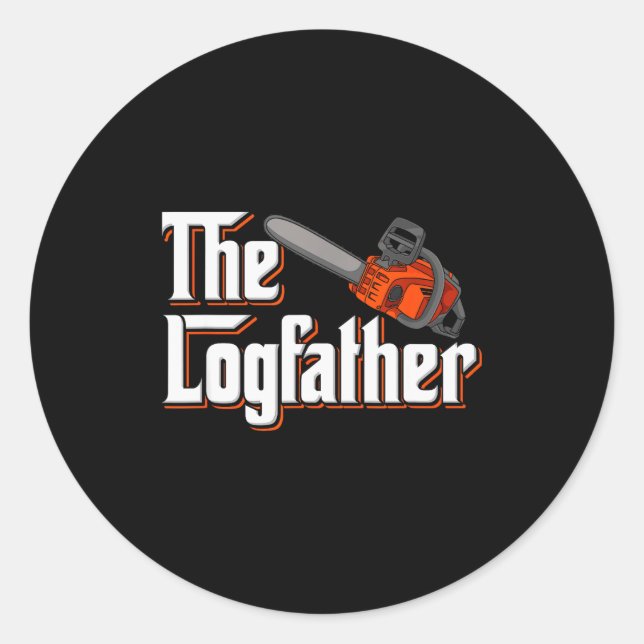 Pegatina Redonda Funny Tree Care I Arborist Forest Chainsaw  (Anverso)