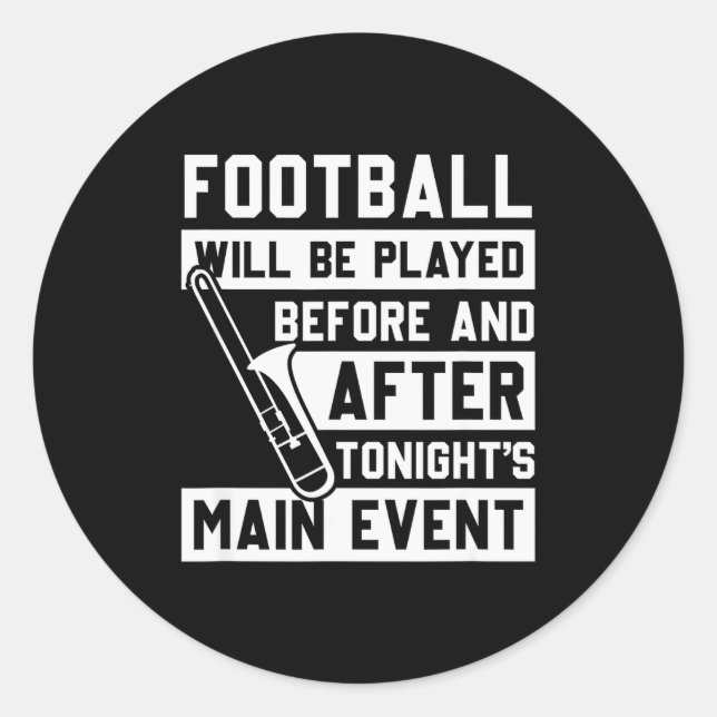 Pegatina Redonda Funny Trombone Player Marching Band  (Anverso)