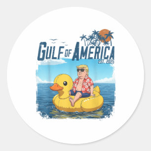 Pegatina Redonda Funny Trump Chillin Golfo De Estados Unidos Este 2