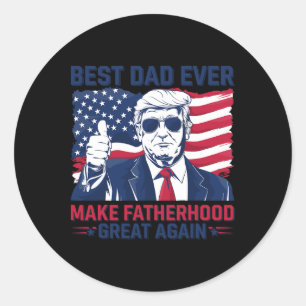 Pegatina Redonda Funny Trump, el mejor papá para el abuelo