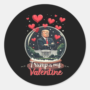 Pegatina Redonda Funny Trump es mi apoyo a las mujeres de San Valen