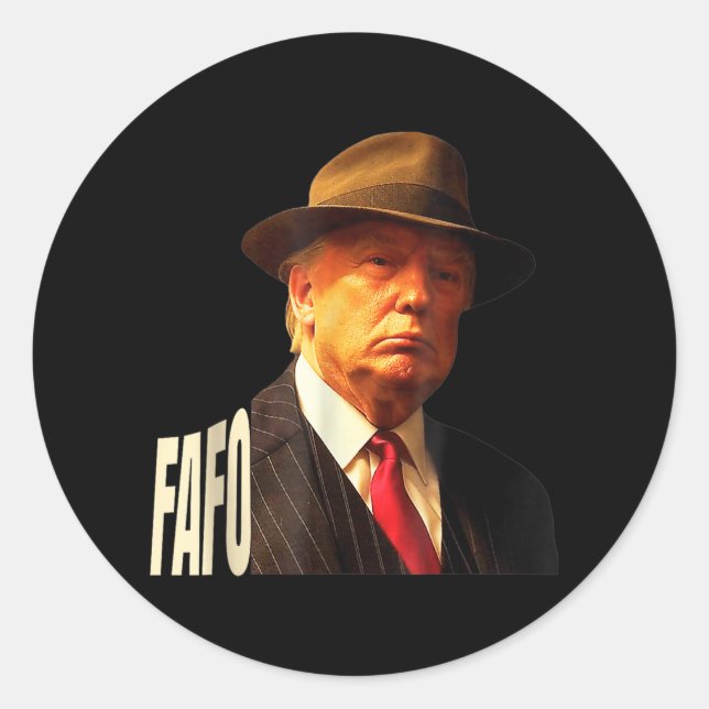 Pegatina Redonda Funny Trump Fafo Republicano 47 Trump Fafo (Anverso)