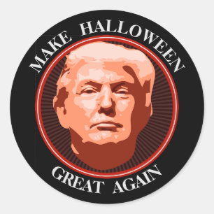 Pegatina Redonda Funny Trump hace grande a Halloween