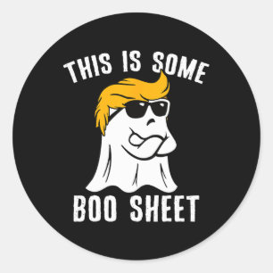 Pegatina Redonda Funny Trump Halloween Esta Es Una Hoja De Bote
