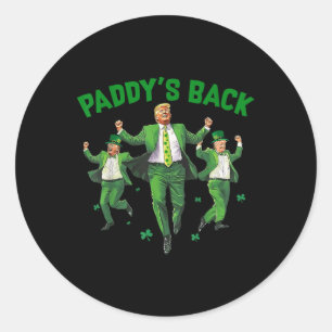 Pegatina Redonda Funny Trump St Patricks Day Shirys Paddys Home