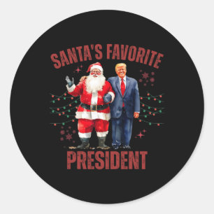 Pegatina Redonda Funny Trump X, el presidente favorito de Santa Cla