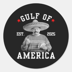 Pegatina Redonda Funny Trumpshirt Golfo De EEUU Funny Mexico