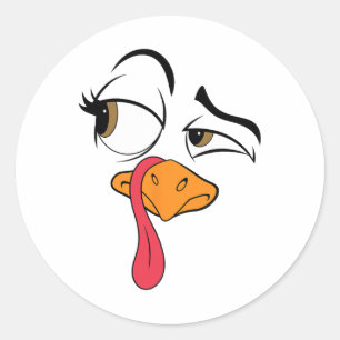 Pegatina Redonda Funny Turkey Guay Turquía Thankding Costume Men