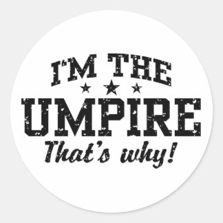 Pegatina Redonda Funny Umpire