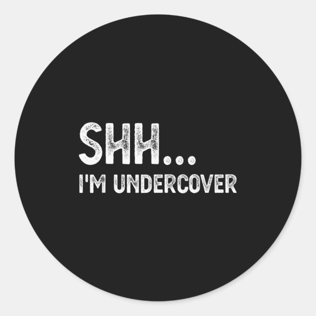 Pegatina Redonda Funny Undercover Cop Easy Costume Lice  (Anverso)