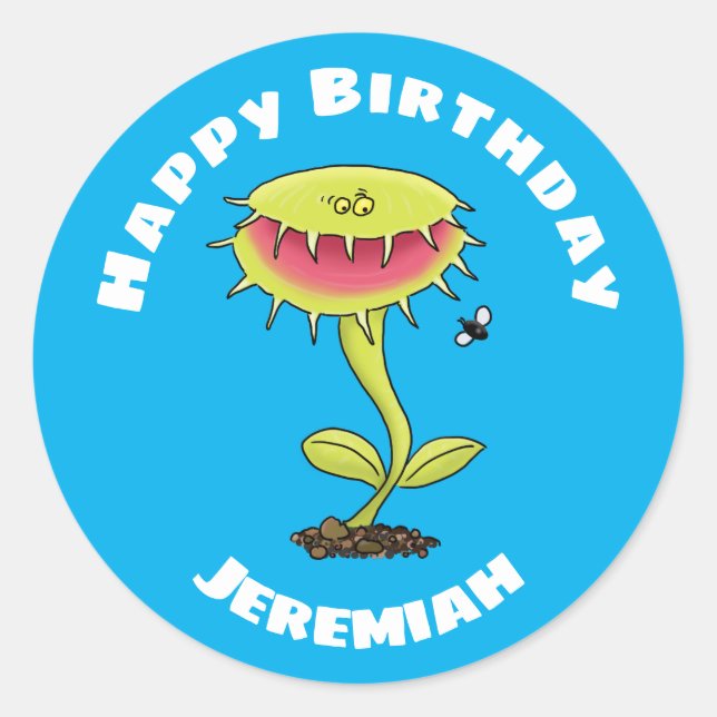 Pegatina Redonda Funny Venus fuselador personalizado de la planta d (Anverso)