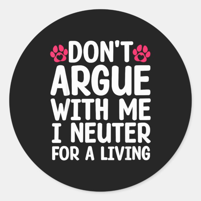 Pegatina Redonda Funny Veterinarian Design For Men Women Vet Tech V (Anverso)