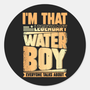 Pegatina Redonda Funny Waterboy Football Team Manager Hydrate Spe