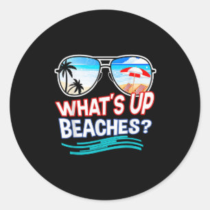 Pegatina Redonda Funny Whats Up Viene De La Familia De Vacaciones E
