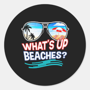 Pegatina Redonda Funny Whats Up Viene De La Familia De Vacaciones E