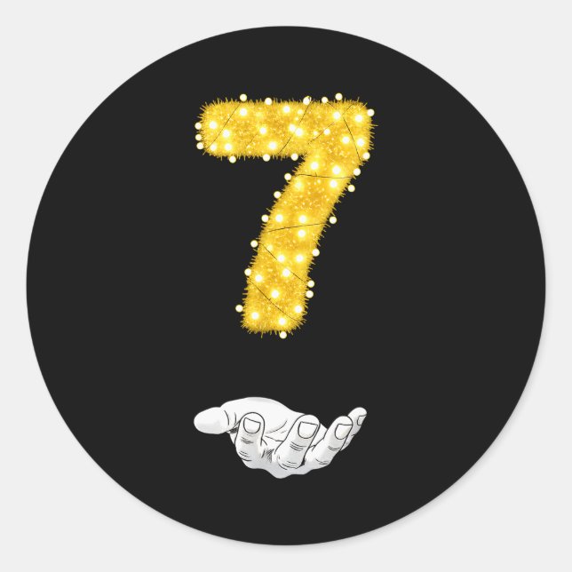 Pegatina Redonda Funny Xmas 6-7 Funny 6 7 Christmas Matching 7 Boys (Anverso)