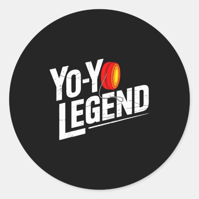 Pegatina Redonda Funny Yoyo Player Legend Yo-yo Performer  (Anverso)