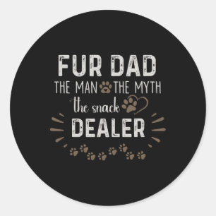Pegatina Redonda Fur Dad El Hombre El Mito El Fanático De Los Vende