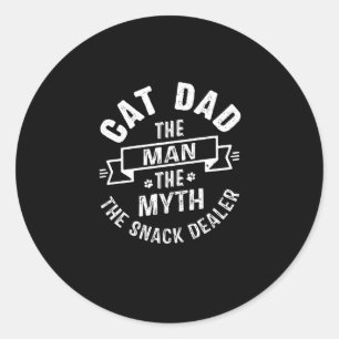 Pegatina Redonda Fur Dad The Man Myack Dealer Dog Cat Lover