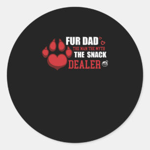 Pegatina Redonda Fur Dad The Men Myth Snack Dealer Perro Día del Pa