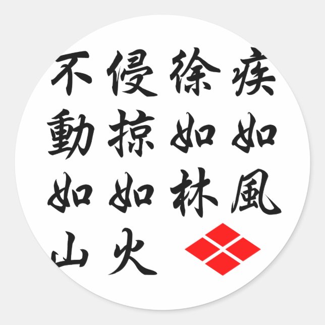 Pegatina Redonda Furinkazan (Anverso)